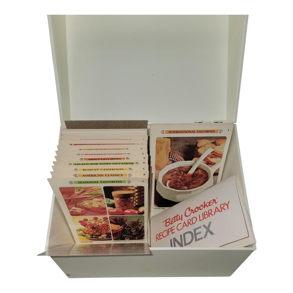 Vintage 1971 Betty Crocker Recipe 243 Card Library Partial Set A-I Box Index